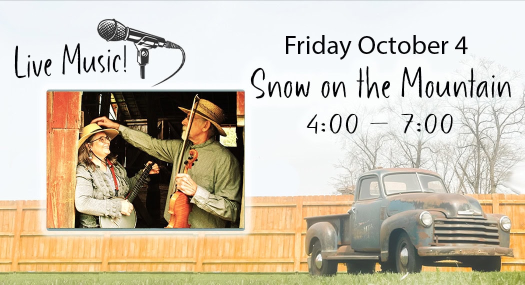 Live music event on October 4, 4:00-7:00 PM