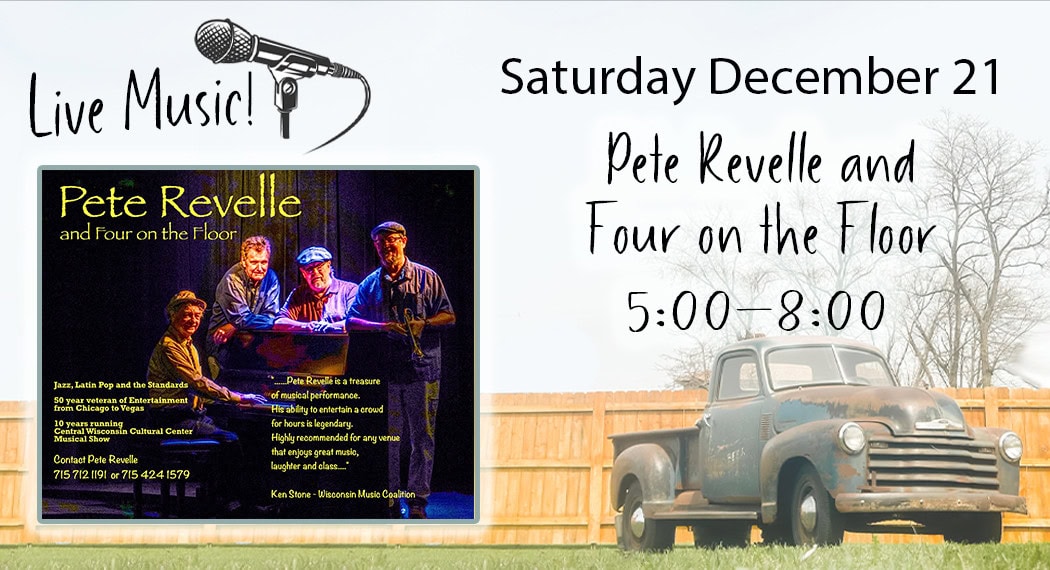 Live music event on December 21 featuring Pete Revelle.