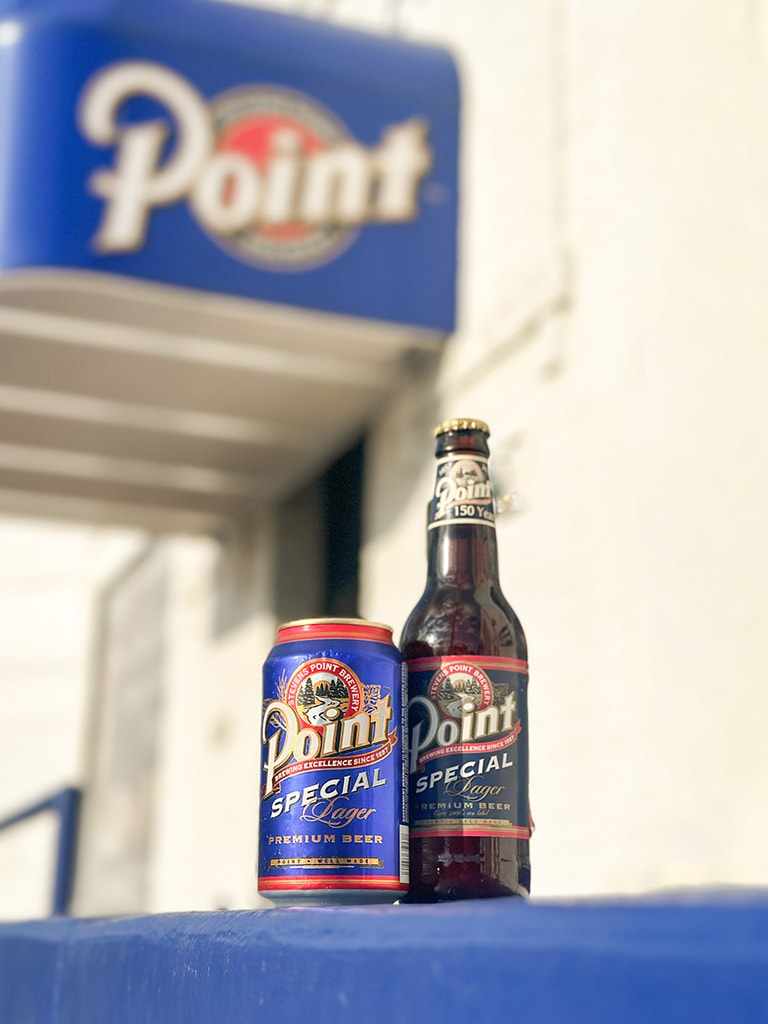 Vintage can and bottle of Point Special Lager