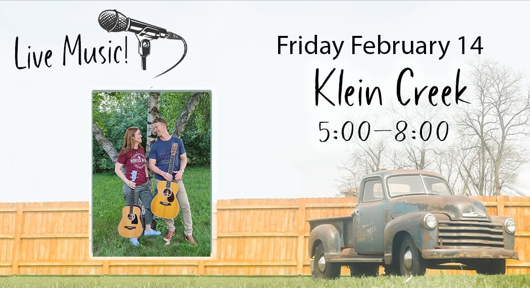 Live music event at Klein Creek, February 14