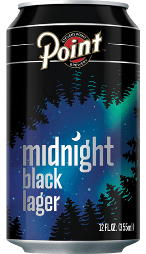 Point Midnight Black Lager beer can